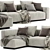 Flexform Lario Chaise Longue 2: Contemporary Sofa 3D model small image 2