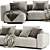 Flexform Lario Chaise Longue 2: Contemporary Sofa 3D model small image 4