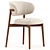 Elegant Oleandro Wood Dining Chair 3D model small image 1