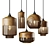 Vintage Glass Pendant Light 3D model small image 1