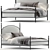 Elegant Sinead Metal Queen Bed 3D model small image 1