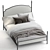 Elegant Sinead Metal Queen Bed 3D model small image 2