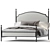 Elegant Sinead Metal Queen Bed 3D model small image 3