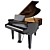 Yamaha C3 Acoustic Grand Piano 3D model small image 1