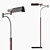 Gunmetal Steel Intrecciato Leather Floor Lamp 3D model small image 1