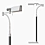 Gunmetal Steel Intrecciato Leather Floor Lamp 3D model small image 4