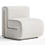 Contemporary White Lounge Chair 3D model small image 1