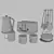 Sleek Matt Grey Kitchen Set 3D model small image 12