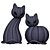 Pumpkin Cats Halloween Decor Set 3D model small image 2