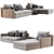 Modern Sectional Chaise Sofa Unit 3D model small image 1