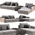 Modern Sectional Chaise Sofa Unit 3D model small image 2