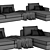 Modern Sectional Chaise Sofa Unit 3D model small image 3