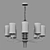 Soffio Nickel Pendant Chandelier 3D model small image 2