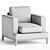 Elegant Covex Wood Armchair 3D model small image 2