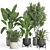 Modern Concrete Metal Indoor Plant 3D model small image 1