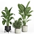 Modern Concrete Metal Indoor Plant 3D model small image 2