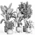 Modern Concrete Metal Indoor Plant 3D model small image 4