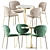 Modern Dining Set with Ines Chairs & Inox 4412 3D model small image 1