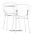 Modern Dining Set with Ines Chairs & Inox 4412 3D model small image 5