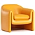 Elegant Velvet Barrel Chair 3D model small image 4