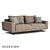 Elegant Zillis Sofa Brown Wood 3D model small image 1