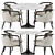Contemporary Dining Set with Essex Chair 3D model small image 1