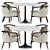 Contemporary Dining Set with Essex Chair 3D model small image 2
