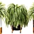 Leafy Green Fern Pot Decor 3D model small image 2