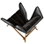 Midcentury Modern Wingback Lounge Chair 3D model small image 4