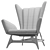 Midcentury Modern Wingback Lounge Chair 3D model small image 6