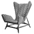 Midcentury Modern Wingback Lounge Chair 3D model small image 7