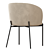 Elegant Shell Back Dining Chair 3D model small image 3