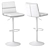 Leather Bar Stool with Metal Base 3D model small image 7