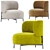 Modern Design Akiko Lounge Armchair 3D model small image 5
