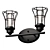Matte Black Cage Wall Sconce 3D model small image 1