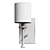 Elegant Silver Fabric Shade Sconce 3D model small image 2