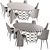 Modern Cantori Dining Set Furniture 3D model small image 3