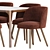 Midcentury Modern Barrel Backed Dining 3D model small image 3