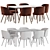 Midcentury Modern Barrel Backed Dining 3D model small image 4