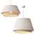 Velvet and Rattan Pendant Light 3D model small image 1