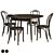 Modern Dining Set Beech Mateo 3D model small image 2