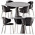  Modern Dining Set: Leaf Table & Holly Chairs 3D model small image 1