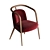 Luxury Red Velvet Armchair 3D model small image 1