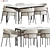 Modern Dining Set Velvet-Marble 3D model small image 1