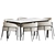  Modern Dining Set Velvet-Marble 3D model small image 2