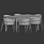  Modern Dining Set Velvet-Marble 3D model small image 3