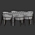  Modern Dining Set Velvet-Marble 3D model small image 4
