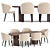 Elegant Modern Dining Set 6 3D model small image 1