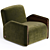 Modern Black Oak Armchair Design 3D model small image 2