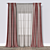  Wide Striped Curtain Fabric 3D model small image 1